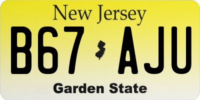NJ license plate B67AJU