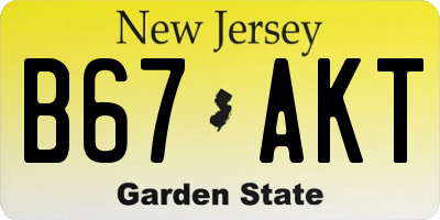 NJ license plate B67AKT