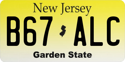 NJ license plate B67ALC