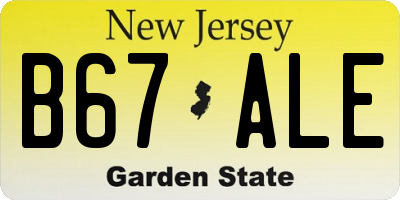 NJ license plate B67ALE