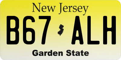 NJ license plate B67ALH