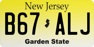 NJ license plate B67ALJ