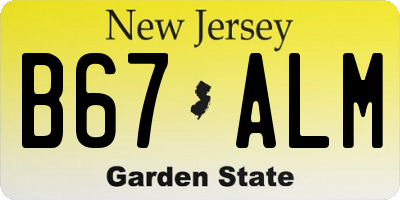NJ license plate B67ALM