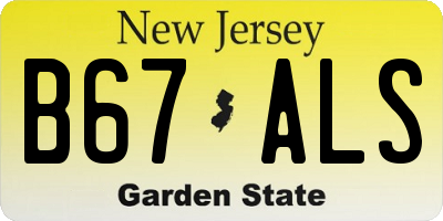 NJ license plate B67ALS