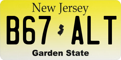 NJ license plate B67ALT