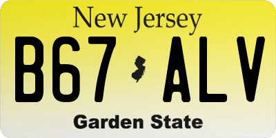 NJ license plate B67ALV