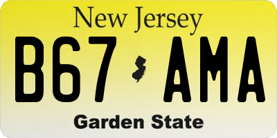 NJ license plate B67AMA