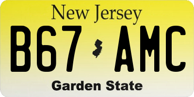 NJ license plate B67AMC