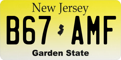 NJ license plate B67AMF