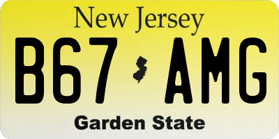 NJ license plate B67AMG