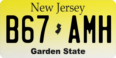 NJ license plate B67AMH