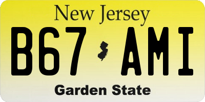 NJ license plate B67AMI