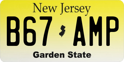 NJ license plate B67AMP
