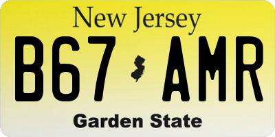 NJ license plate B67AMR