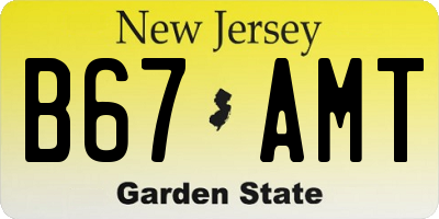 NJ license plate B67AMT