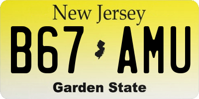 NJ license plate B67AMU