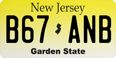 NJ license plate B67ANB