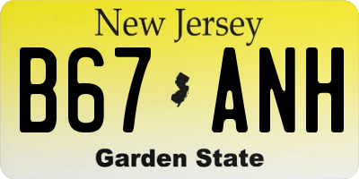 NJ license plate B67ANH