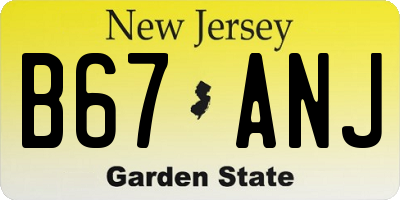 NJ license plate B67ANJ