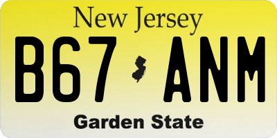 NJ license plate B67ANM