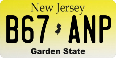 NJ license plate B67ANP