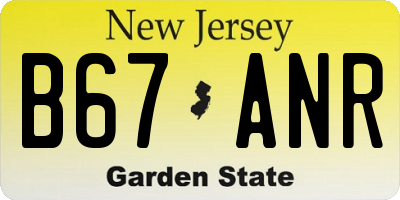 NJ license plate B67ANR
