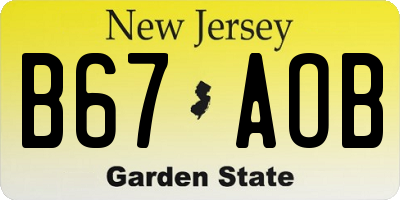 NJ license plate B67AOB