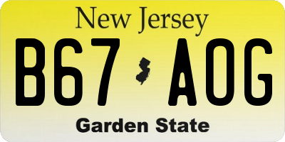 NJ license plate B67AOG