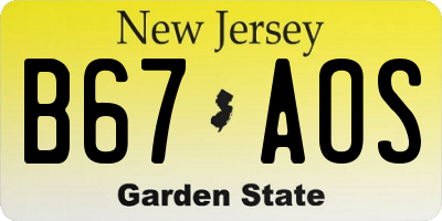 NJ license plate B67AOS