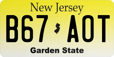 NJ license plate B67AOT