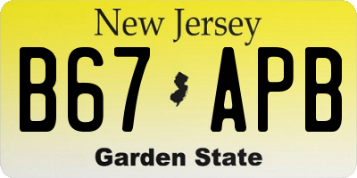 NJ license plate B67APB