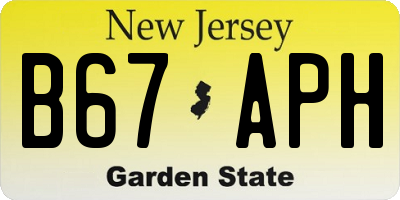NJ license plate B67APH