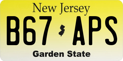 NJ license plate B67APS