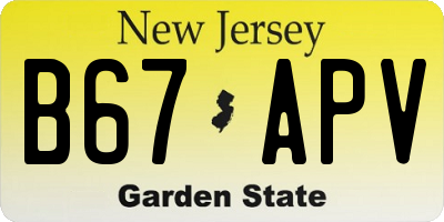 NJ license plate B67APV