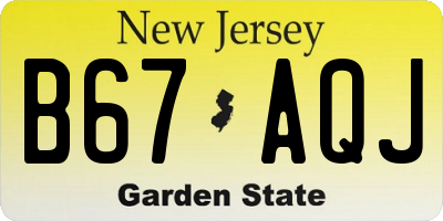 NJ license plate B67AQJ