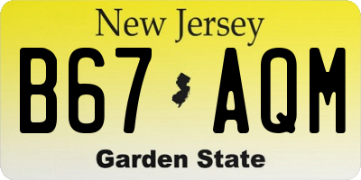 NJ license plate B67AQM