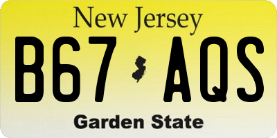NJ license plate B67AQS