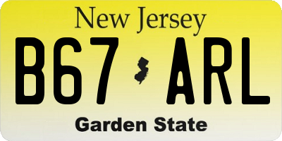 NJ license plate B67ARL