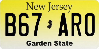 NJ license plate B67ARO