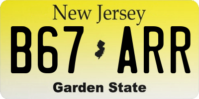 NJ license plate B67ARR