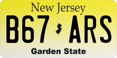 NJ license plate B67ARS