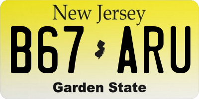 NJ license plate B67ARU