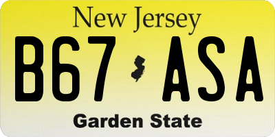 NJ license plate B67ASA