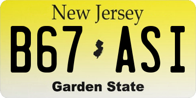 NJ license plate B67ASI
