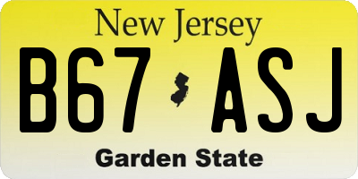 NJ license plate B67ASJ
