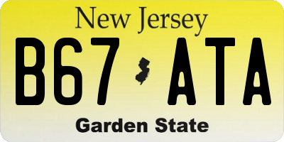 NJ license plate B67ATA