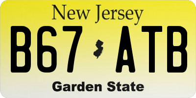 NJ license plate B67ATB