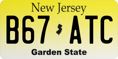 NJ license plate B67ATC