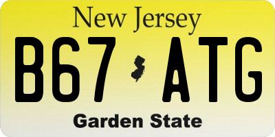 NJ license plate B67ATG
