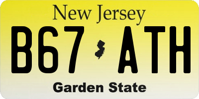 NJ license plate B67ATH